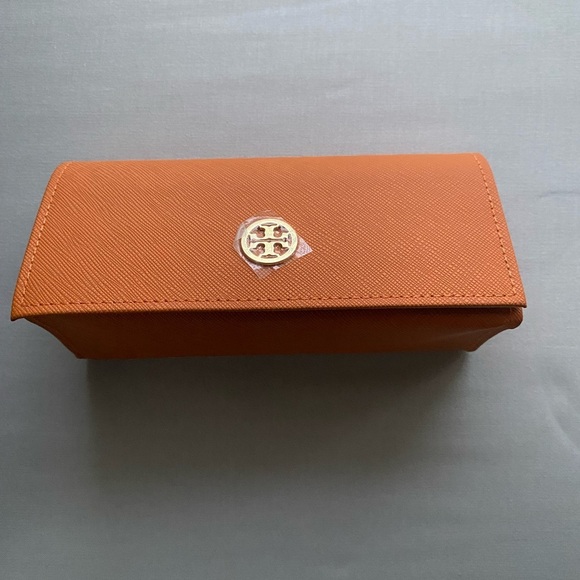 Tory Burch Accessories - NWOT Tory Burch Sunglasses eyeglasses large Case orange Gold Logo Authentic